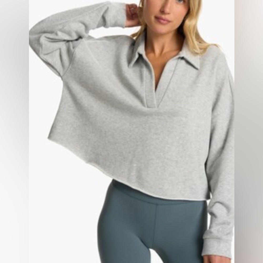 Vuori Sedona Polo Pull Over Sweatshirt Gray Size XS